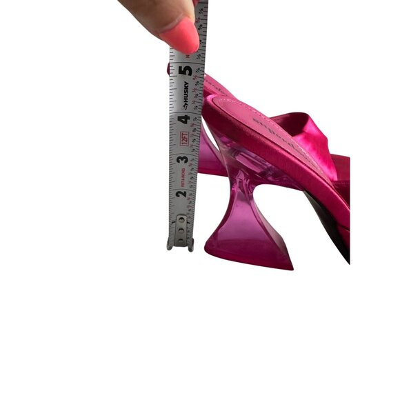 SUPERDOWN Pink Fabric Martini Heels Sandals Size 9 - Picture 4 of 9